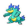 Shiny Feraligatr as it appears in Brilliant Diamond & Shining Pearl