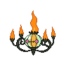 Shiny Chandelure as it appears in Sword & Shield