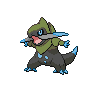 Shiny Fraxure as it appears in Sword & Shield