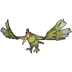Shiny Fearow as it appears in X & Y