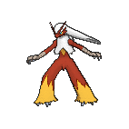 Shiny Blaziken as it appears in Omega Ruby & Alpha Sapphire