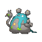 Shiny Garbodor as it appears in X & Y