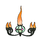 Shiny Chandelure as it appears in Omega Ruby & Alpha Sapphire