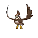 Shiny Staravia as it appears in Ultra Sun & Ultra Moon
