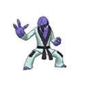 Shiny Sawk as it appears in Sun & Moon