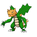 Shiny Druddigon as it appears in Sun & Moon