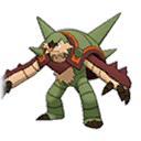 Shiny Chesnaught as it appears in Ultra Sun & Ultra Moon