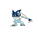 Shiny Frogadier as it appears in Sun & Moon